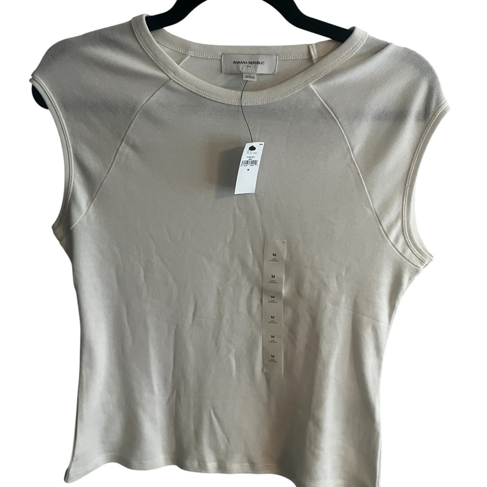 Banana Republic Women's Cream Sleeveless Top